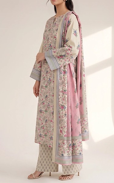Adans Libas Tan Lawn Suit | Pakistani Lawn Dress in USA- Image 1