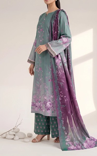 Adans Libas Sea Green Lawn Suit | Pakistani Lawn Dress in USA- Image 2