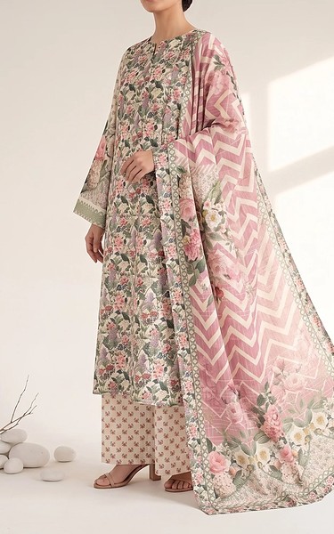 Adans Libas Ivory/Pink Lawn Suit | Pakistani Lawn Dress in USA- Image 1