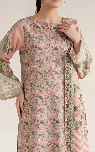 Adans Libas Pink/Green Lawn Suit | Pakistani Lawn Dress in USA- Image 1