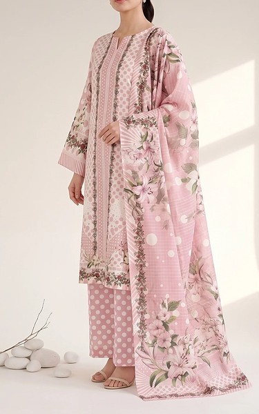 Adans Libas Pink Lawn Suit | Pakistani Lawn Dress in USA- Image 2