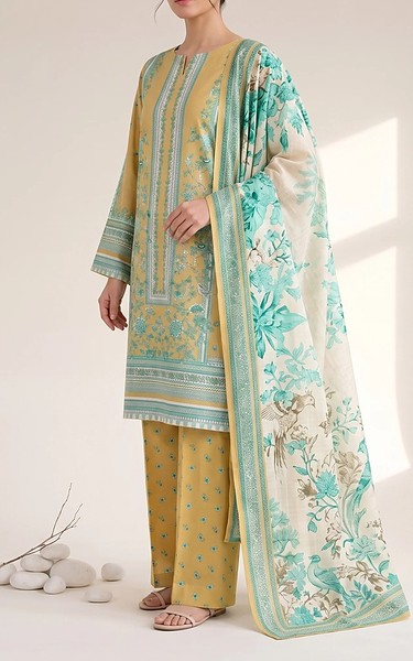 Adans Libas Yellow/Green Lawn Suit | Pakistani Lawn Dress in USA- Image 2