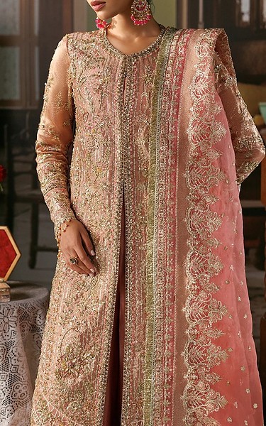 Afrozeh Pink Tissue Suit | Pakistani Embroidered Chiffon Dresses USA- Image 3