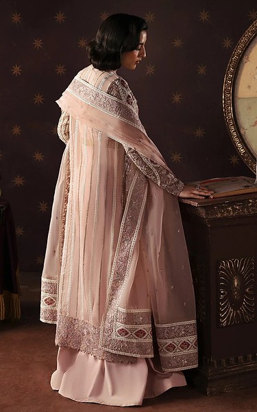 Afrozeh Peach Organza Suit | Pakistani Embroidered Chiffon Dresses USA- Image 2
