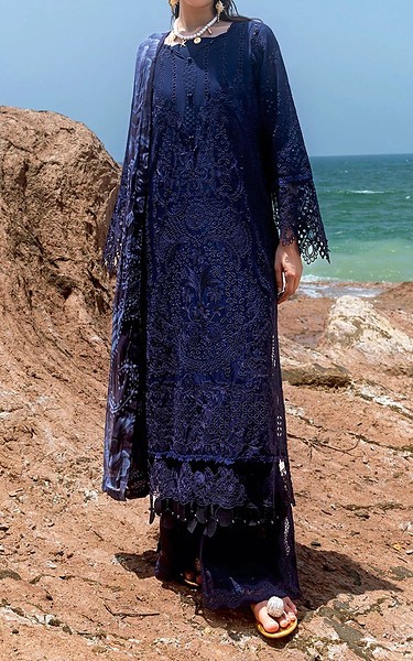 Afsanah Navy Blue Lawn Suit | Pakistani Lawn Dress in USA- Image 1