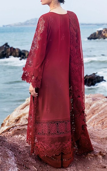 Afsanah Maroon Lawn Suit | Pakistani Lawn Dress in USA- Image 2