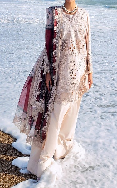 Afsanah Off White Lawn Suit | Pakistani Lawn Dress in USA- Image 1