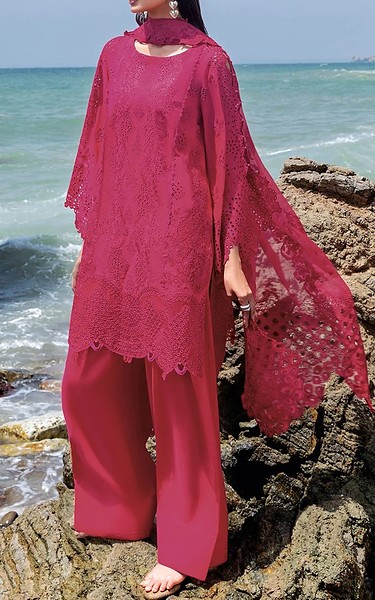 Afsanah Dark Pink Lawn Suit | Pakistani Lawn Dress in USA- Image 1