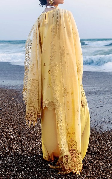 Afsanah Sand Gold Lawn Suit | Pakistani Lawn Dress in USA- Image 2