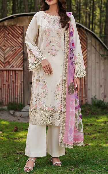 Afsanah Off White Lawn Suit | Pakistani Lawn Dress in USA- Image 1