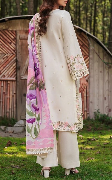 Afsanah Off White Lawn Suit | Pakistani Lawn Dress in USA- Image 2