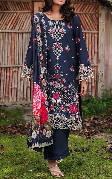 Afsanah Navy Blue Lawn Suit | Pakistani Lawn Dress in USA- Image 1