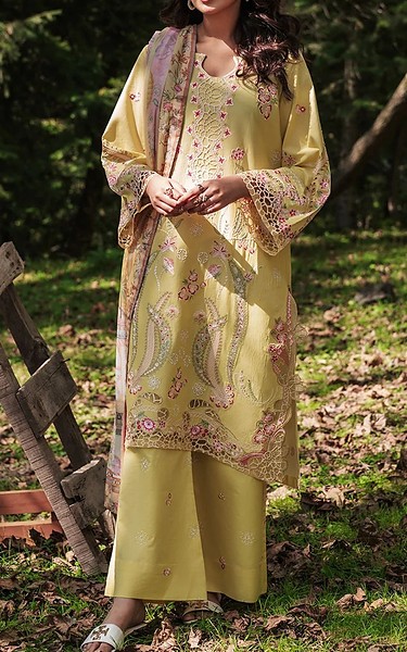 Afsanah Sand Gold Lawn Suit | Pakistani Lawn Dress in USA- Image 1