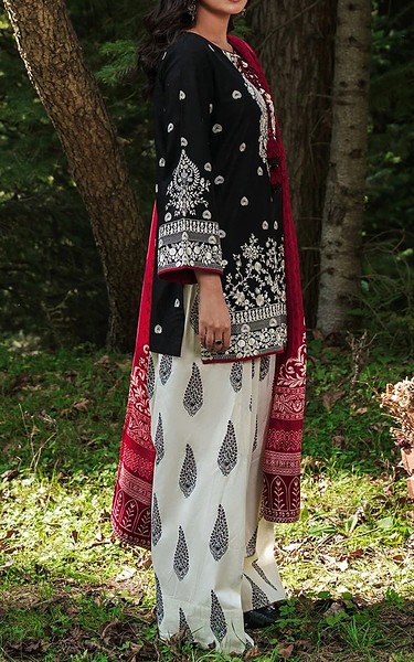 Afsanah Black/Off White Lawn Suit | Pakistani Lawn Dress in USA- Image 2