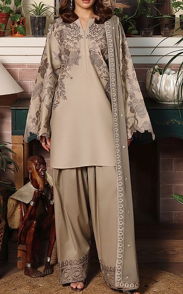 Afsanah Beige Lawn Suit | Pakistani Lawn Dress in USA- Image 2