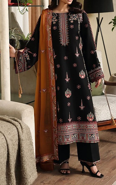 Afsanah Black Lawn Suit | Pakistani Lawn Dress in USA- Image 1
