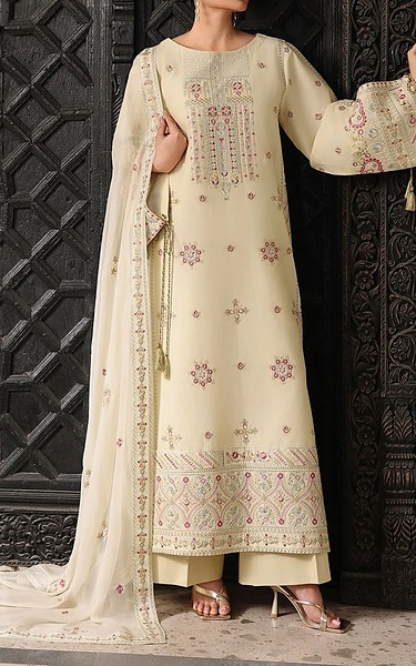 Afsanah Beige Lawn Suit | Pakistani Lawn Dress in USA- Image 1
