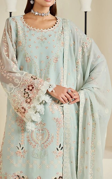 Alizeh Light Turquoise Chiffon Suit | Pakistani Embroidered Chiffon Dresses USA- Image 3