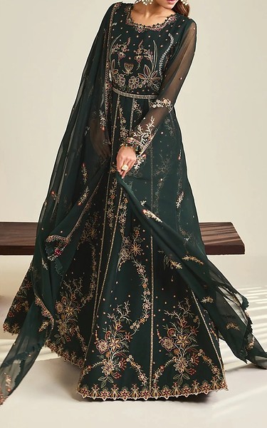 Alizeh Black Chiffon Suit | Pakistani Embroidered Chiffon Dresses USA- Image 2