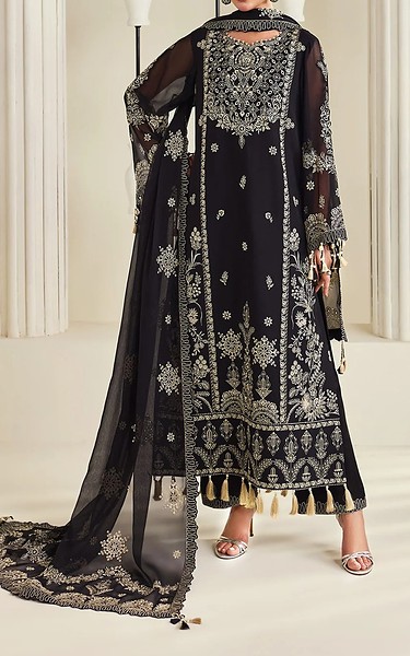Alizeh Black Chiffon Suit | Pakistani Embroidered Chiffon Dresses USA- Image 3