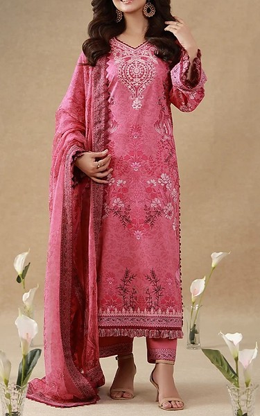 Asim Jofa Pink Cambric Suit | Pakistani Winter Dresses in USA- Image 1