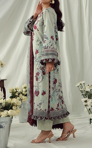 Asim Jofa Light Turquoise Cambric Suit | Pakistani Winter Dresses in USA- Image 2