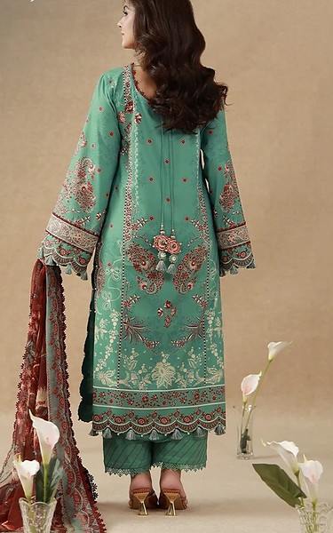 Asim Jofa Light Green Cambric Suit | Pakistani Winter Dresses in USA- Image 2