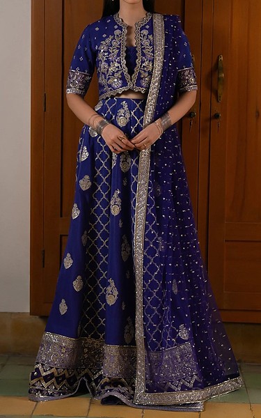 Ayzel Purple Raw Silk Suit | Pakistani Embroidered Chiffon Dresses USA- Image 1