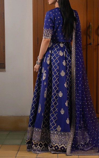 Ayzel Purple Raw Silk Suit | Pakistani Embroidered Chiffon Dresses USA- Image 2