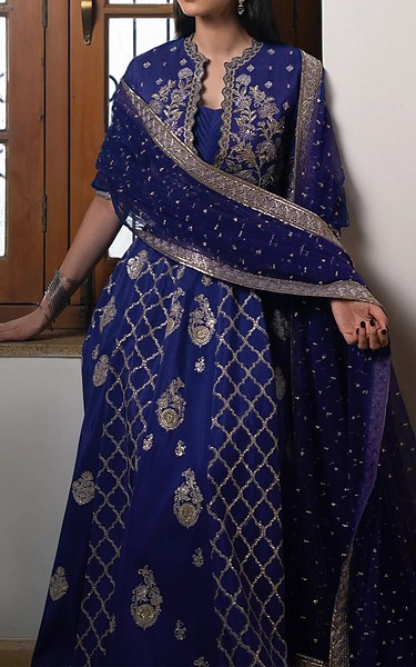 Ayzel Purple Raw Silk Suit | Pakistani Embroidered Chiffon Dresses USA- Image 3