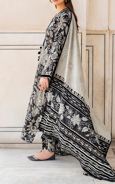 Baroque Black/Grey Viscose Suit | Pakistani Winter Dresses in USA- Image 2