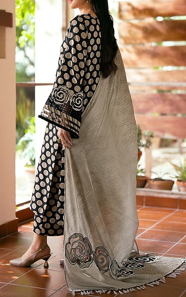 Baroque Black/Light Grey Viscose Suit | Pakistani Winter Dresses in USA- Image 2