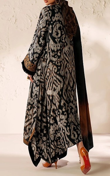 Baroque Black/Light Grey Viscose Suit | Pakistani Winter Dresses in USA- Image 2