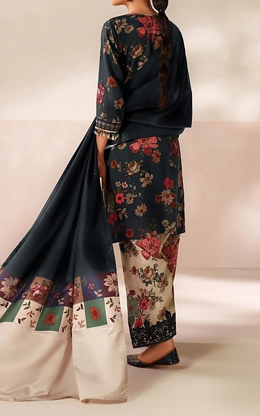 Baroque Charcoal Grey Viscose Suit | Pakistani Winter Dresses in USA- Image 2