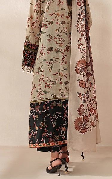 Baroque Beige/Black Viscose Suit | Pakistani Winter Dresses in USA- Image 2