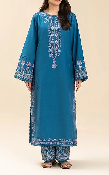 Beechtree Blue Lawn Suit (2Pcs) | Pakistani Lawn Dress in USA- Image 1