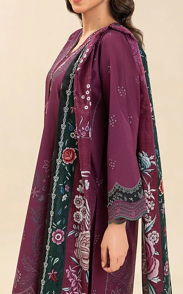 Beechtree Plum Lawn Suit | Pakistani Lawn Dress in USA- Image 1