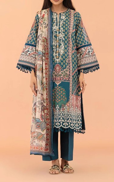 Bonanza Teal Lawn Suit | Pakistani Lawn Dress in USA- Image 1