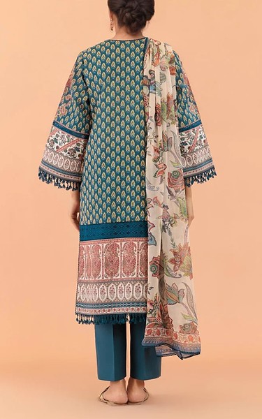 Bonanza Teal Lawn Suit | Pakistani Lawn Dress in USA- Image 2