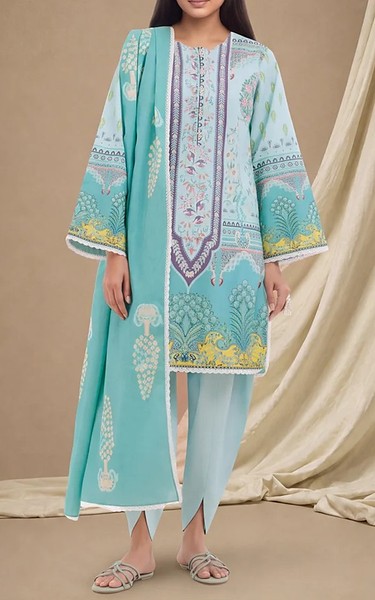 Bonanza Light Blue Lawn Suit | Pakistani Lawn Dress in USA- Image 1