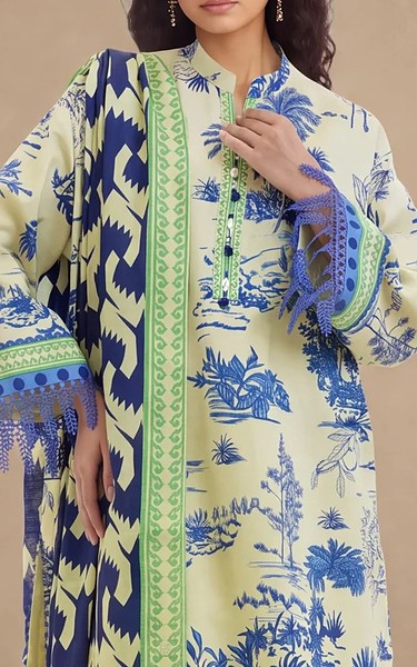 Bonanza Off White/Blue Lawn Suit | Pakistani Lawn Dress in USA- Image 2