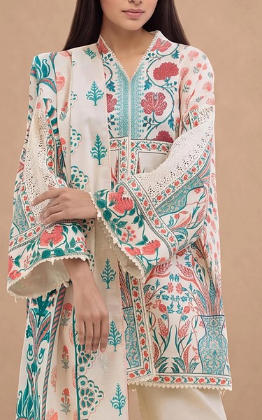 Bonanza Off White Lawn Suit | Pakistani Lawn Dress in USA- Image 2