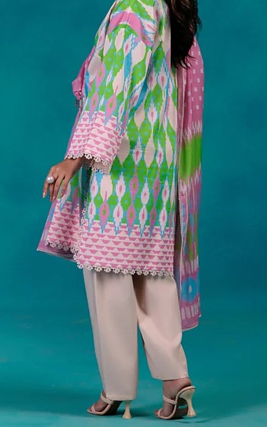 Bonanza Pale Pink/Green Lawn Suit | Pakistani Lawn Dress in USA- Image 2