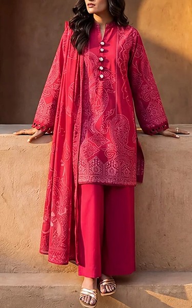 Bonanza Red Jacquard Suit | Pakistani Winter Dresses in USA- Image 1
