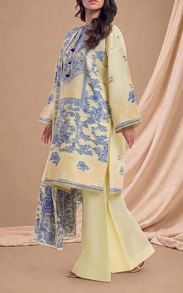 Bonanza Cream/Blue Jacquard Suit | Pakistani Lawn Dress in USA- Image 2