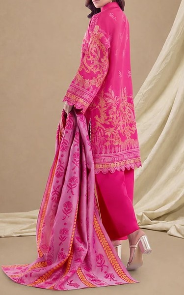 Bonanza Magenta Jacquard Suit | Pakistani Lawn Dress in USA- Image 2