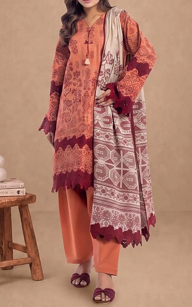 Bonanza Coral Jacquard Suit | Pakistani Lawn Dress in USA- Image 1
