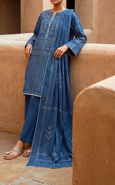 Bonanza Blue Jacquard Suit | Pakistani Winter Dresses in USA- Image 1