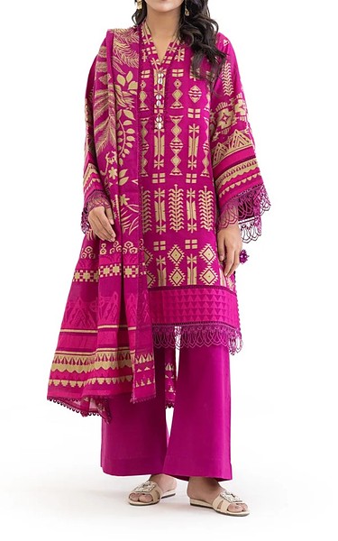Bonanza Magenta Jacquard Suit | Pakistani Winter Dresses in USA- Image 1
