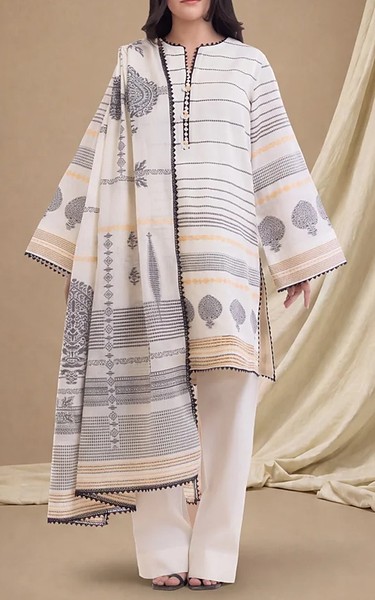 Bonanza Off White Jacquard Suit | Pakistani Lawn Dress in USA- Image 1